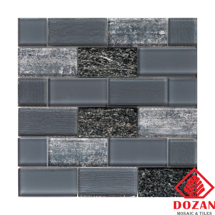 Living Room 12"x12" Strip Tile Glass Mosaic