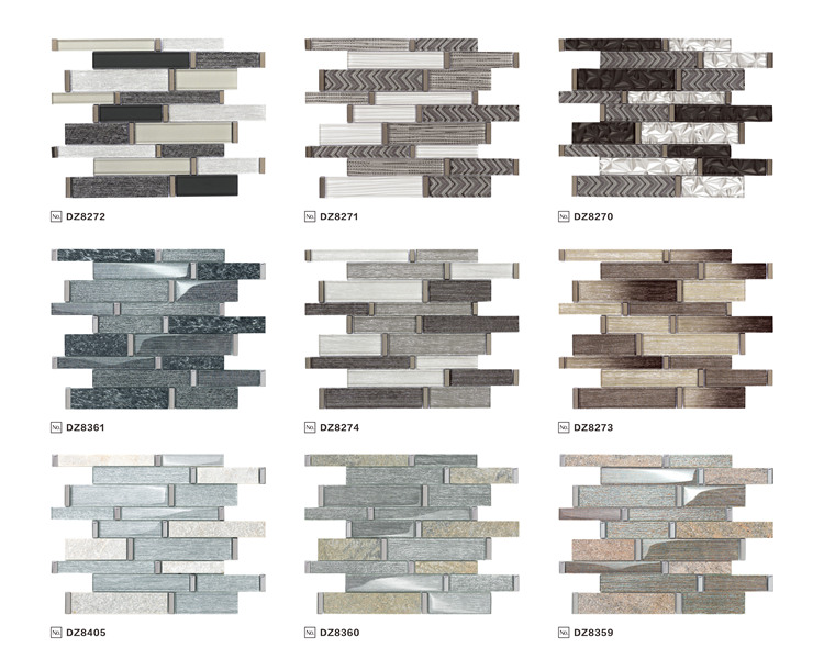 Best Selling Black Brown Diamond Shape Backsplash Glass Mosaic Tiles