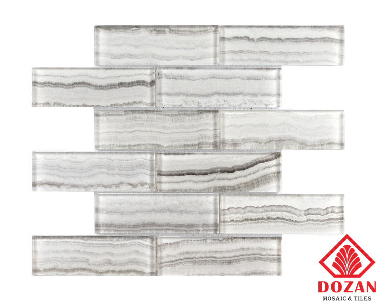 Fashion Design Marmala White Strip Tile Glass Mosaic