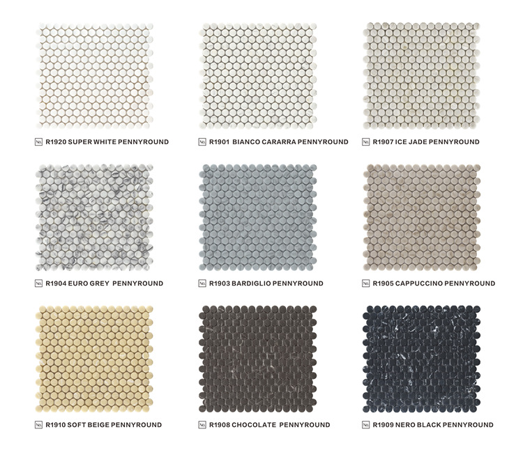Pebbles porcelain mosaic