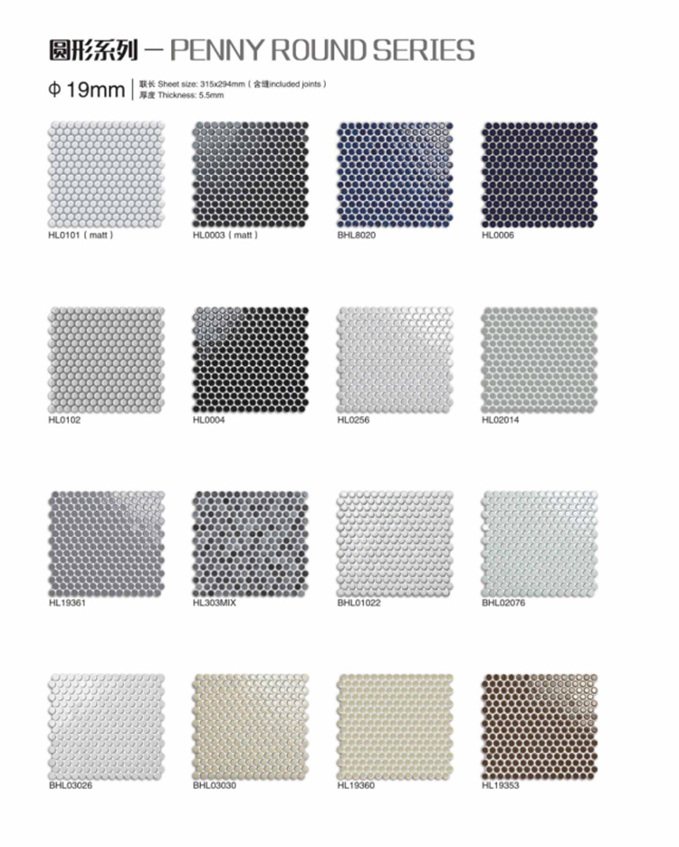 Wholesale Penny Round porcelain mosaic