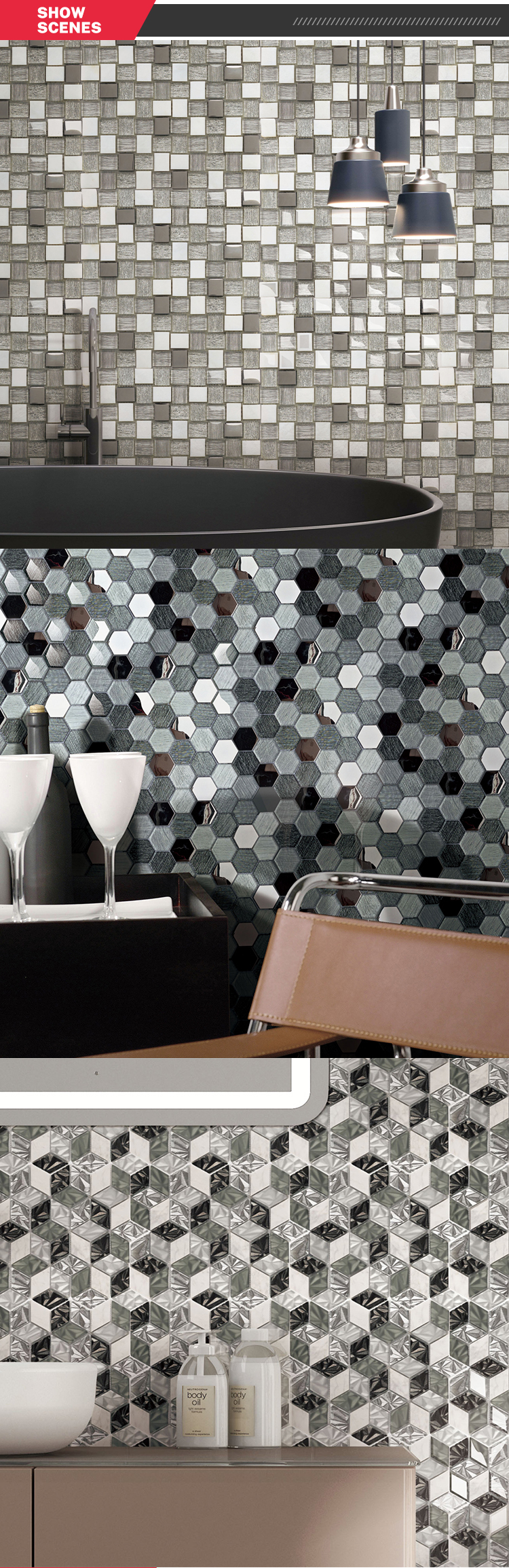 300*300Mm Floor Tiles Modern Mosaique Piscine Swimming Pool Tile Mosaic