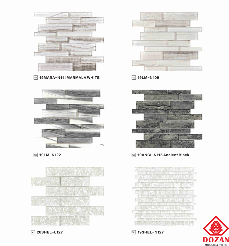Shopping Malls White Stone Strip Tile Mosaic