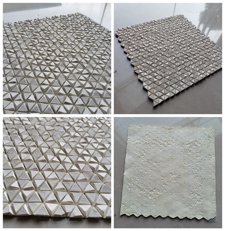 Grey 3D Triangular Stone Look Mosaic Tiles