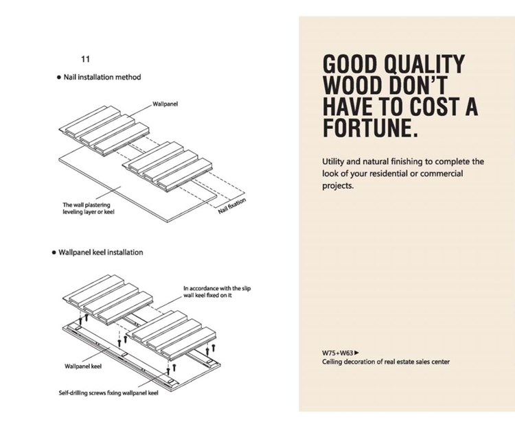 Direct selling easy clean wood wall