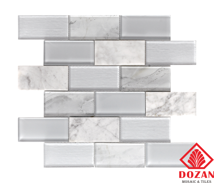 Simplicity Style Best Quality Apartments White Glass Tile Mosaic