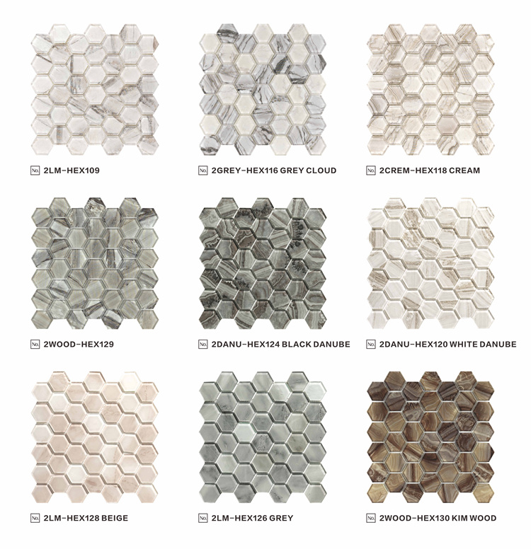 Great Price distributor white danube apartments hexagon glass mosaic