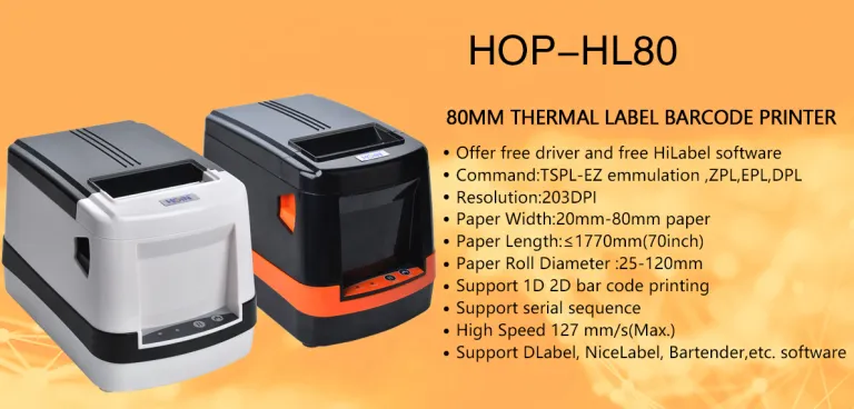 HOIN - Stampante termica per etichette Hoin qualità di fabbrica Nuovo logo  di design Stampante USB BT etichetta di spedizione del magazzino del  supermercato Stampante termica per codici a barre da 80 mm