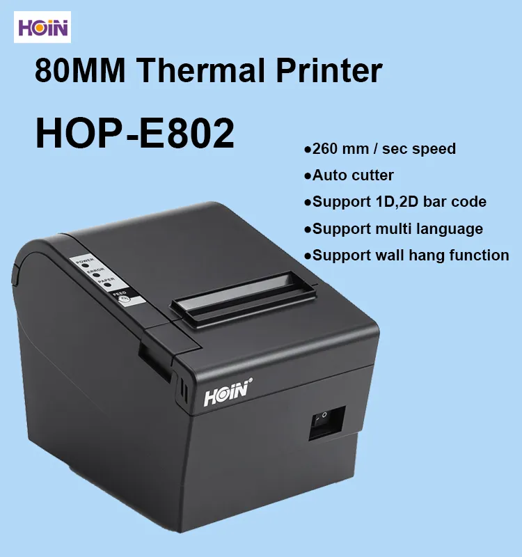 HOIN - Stampante termica per supermercati da 80 mm E802 Stampante termica  desktop da 80 mm