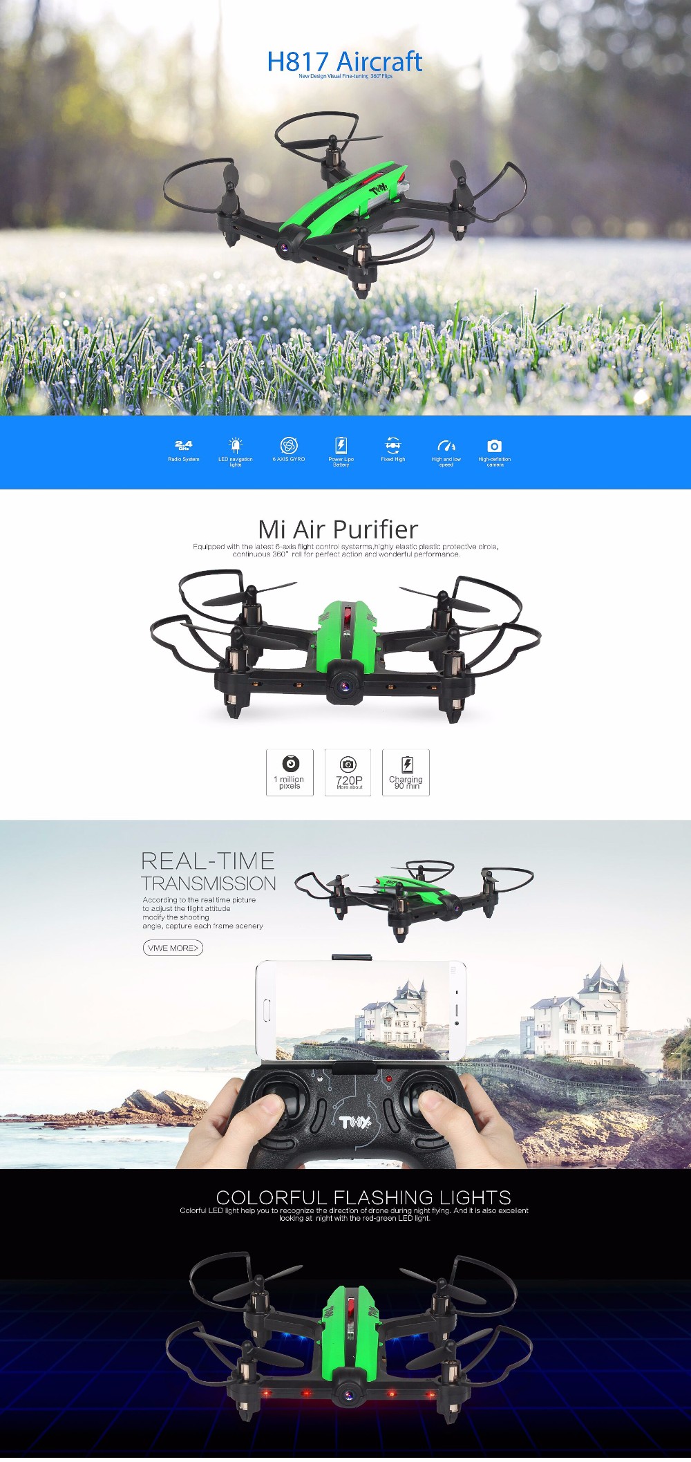 Helicute 4ch radio control racer camera drone with hd camera for professional