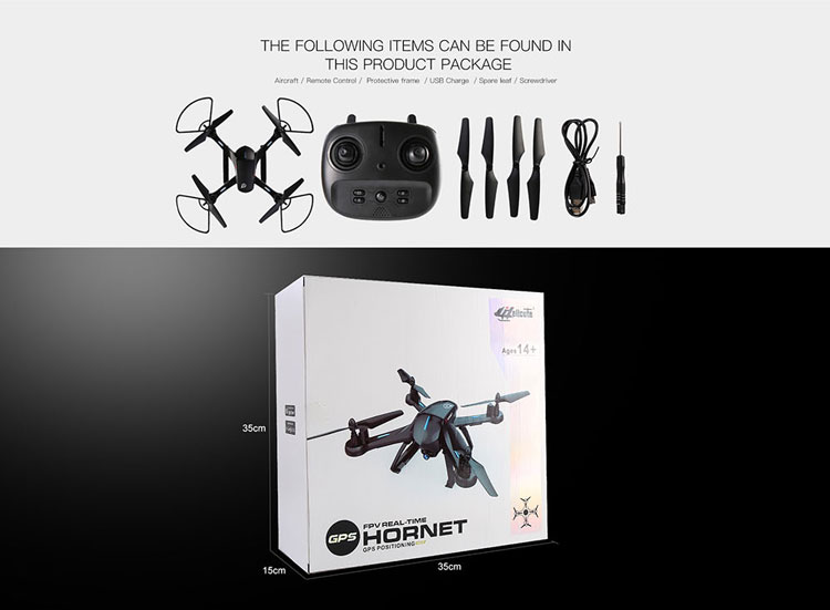 Quadcopter Electronic Wifi Drone Equipped with GPS and HD Camera 14 Years & up EN71