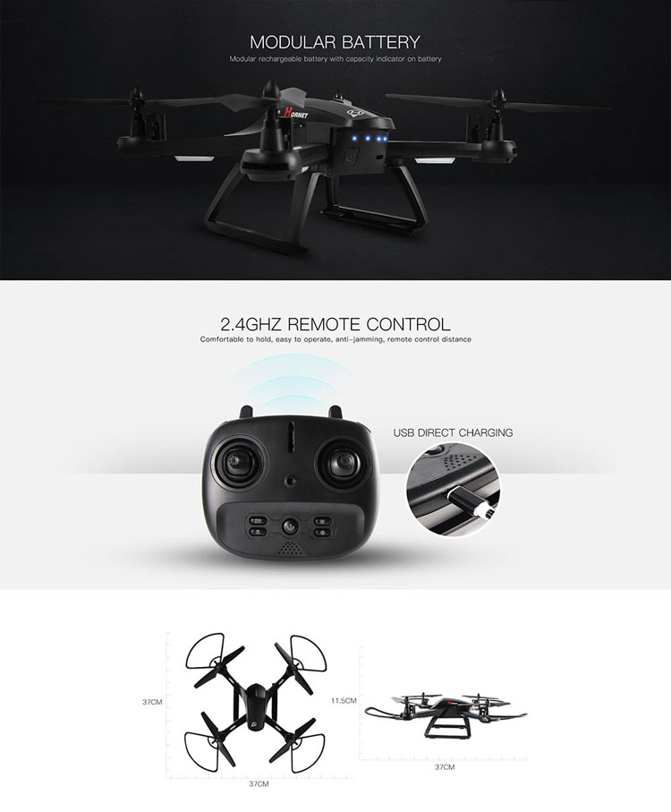 Quadcopter Electronic Wifi Drone Equipped with GPS and HD Camera 14 Years & up EN71