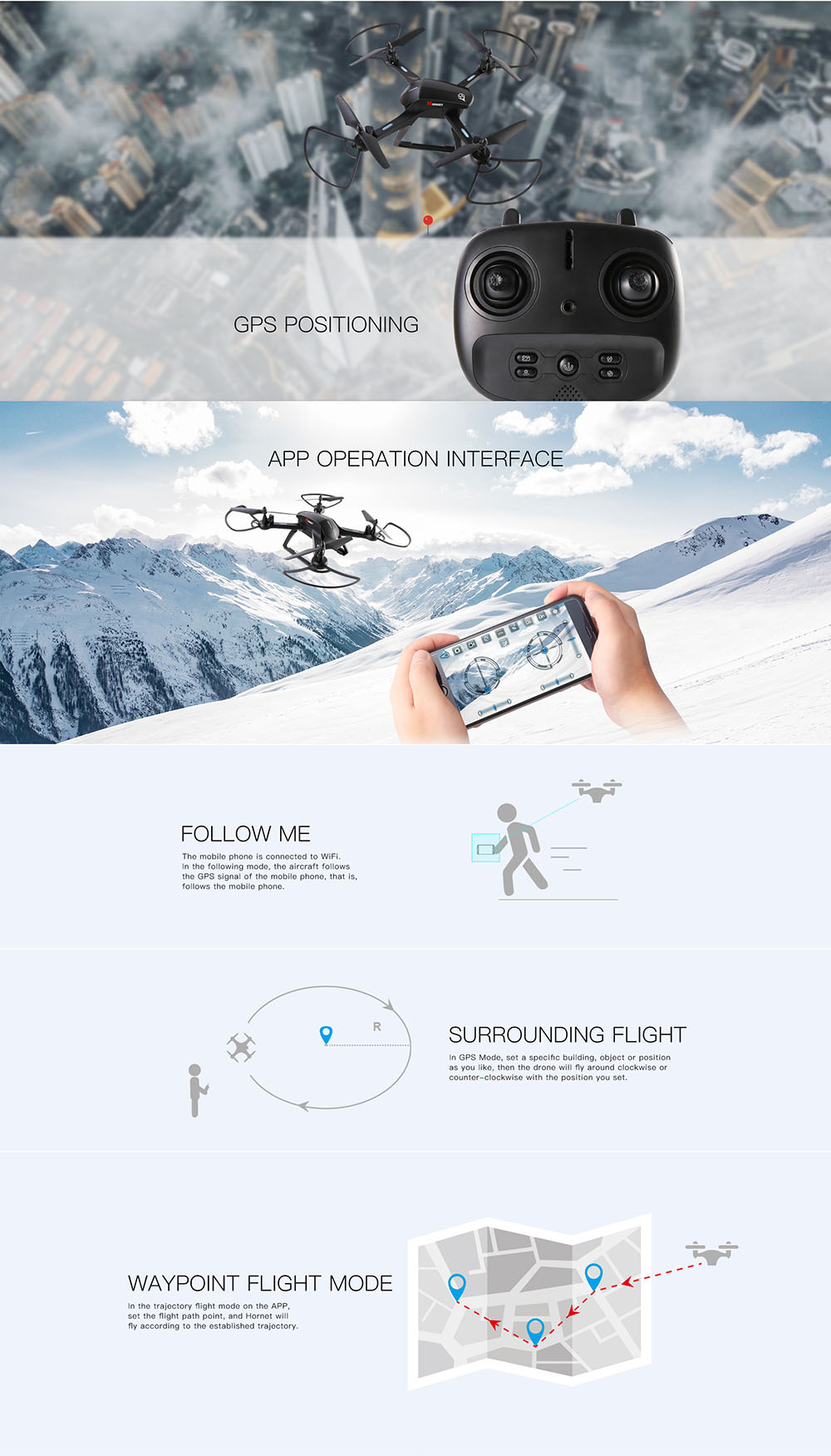 2020 New Gps Drone Professional Drone 4K HD Camera GPS Drone with 4K Wifi Camera and Optical Flow 300 Meters 15-16mins Color Box