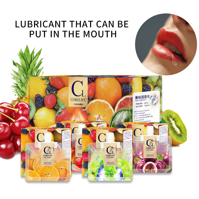 Factory price Smooth edible lubricant fruit flavor portable package Suck oral sex lubes for ladies