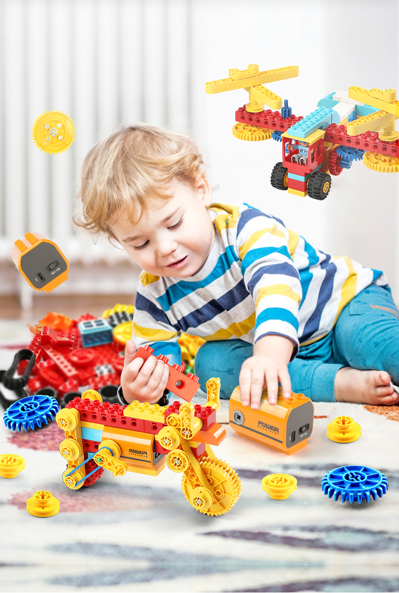 FEELO FEELO Building Blocks Electric Motor Mechanical Gear Building