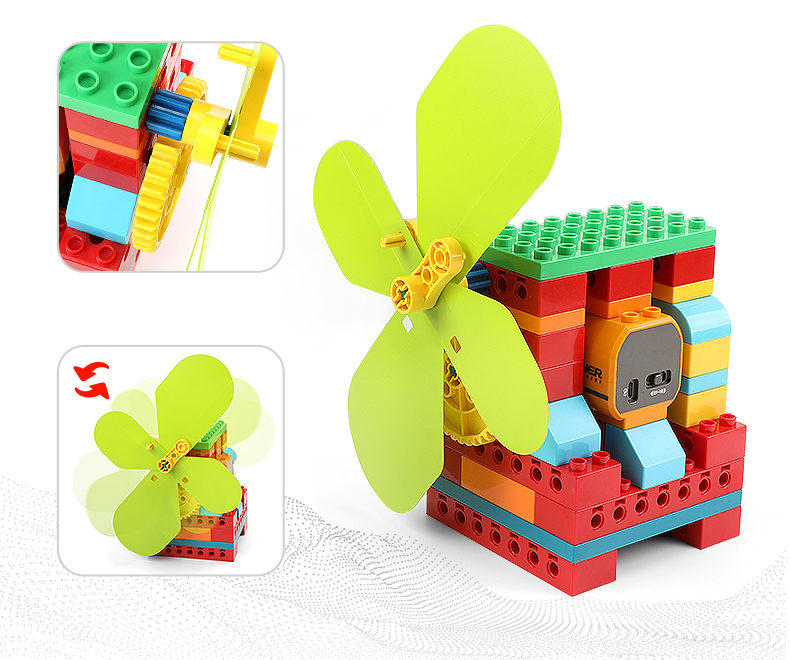 FEELO FEELO Building Blocks Electric Motor Mechanical Gear Building