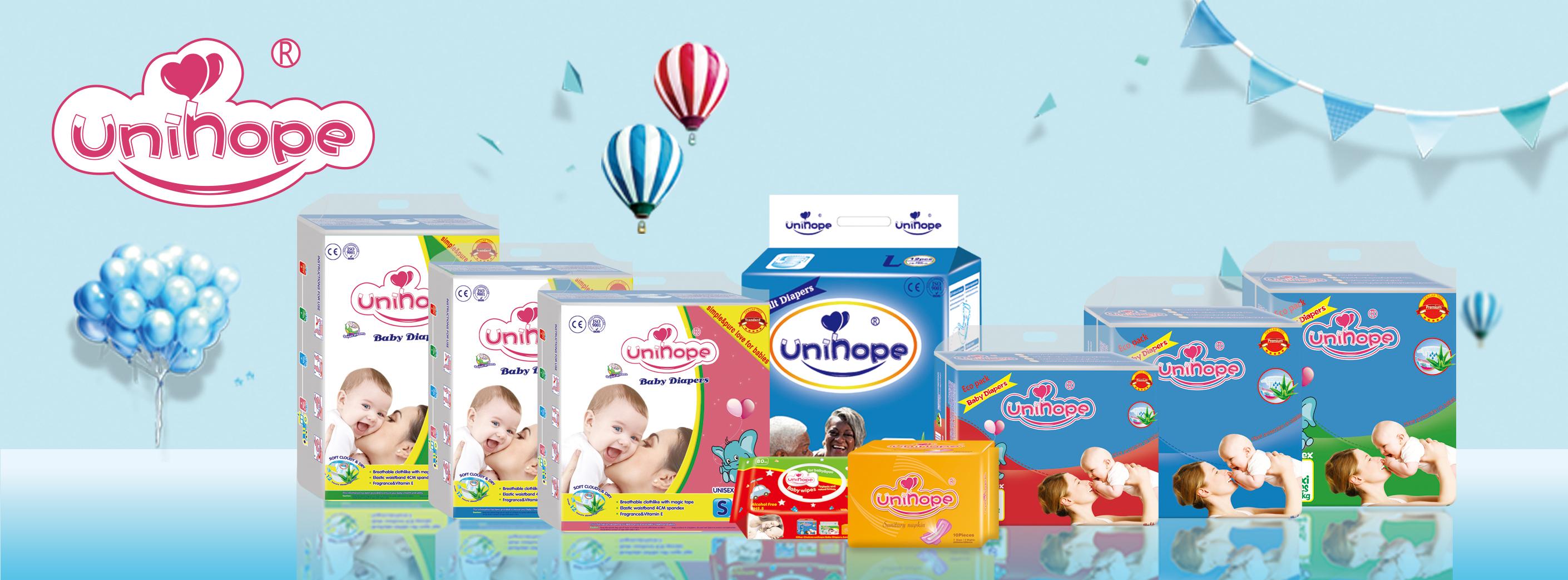 Unihope brand Disposable Printed Customized baby diapers wholesale price in stock
