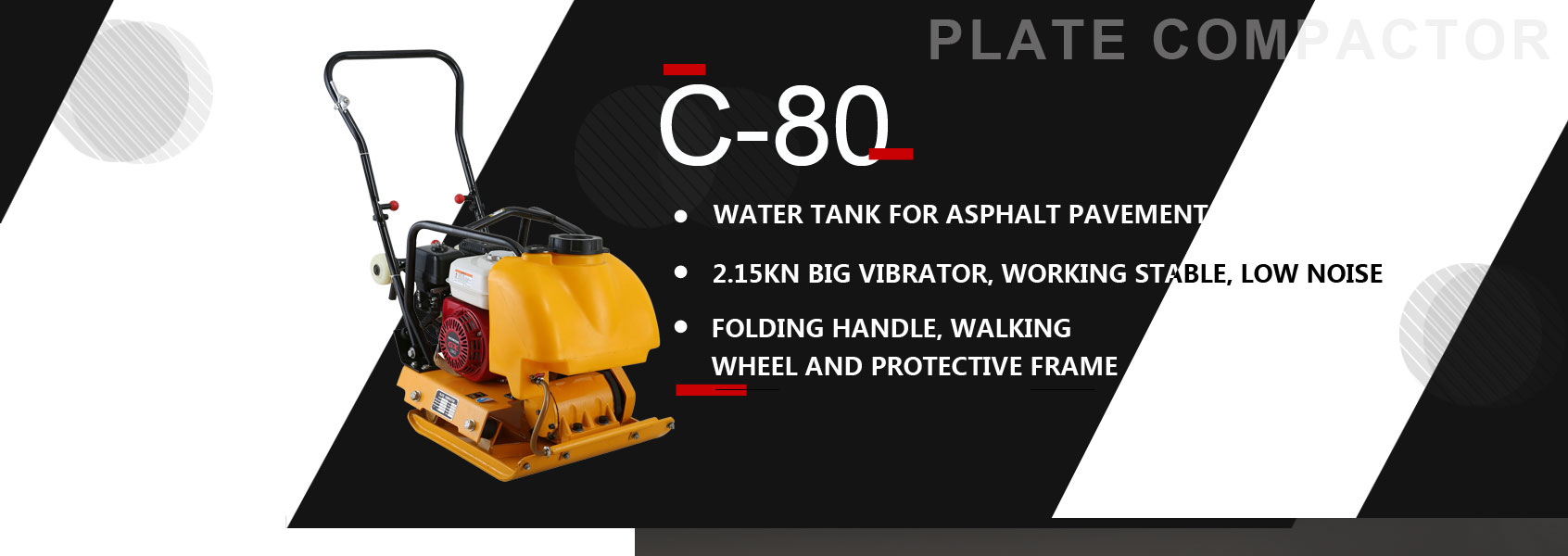 Construction compactor plate machine Soil 5.5 HP plate compactor road build bridge using factory direct sale with water tank