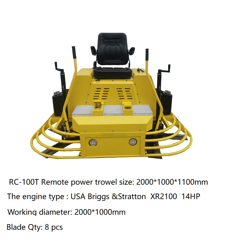 Concrete floor remote control troweling machine 100 CM unmanned ride on power trowel
