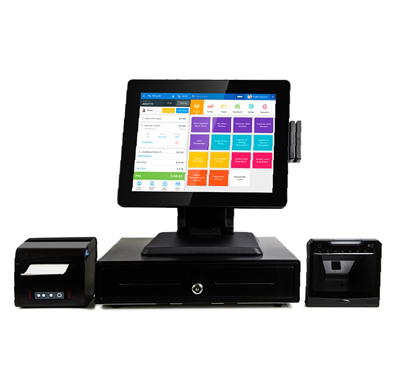 CARAVPOS - Conjunto completo Caixa Registradora De Supermercado Pos System Impressora Térmica Scanner Pos For Bar Pos System