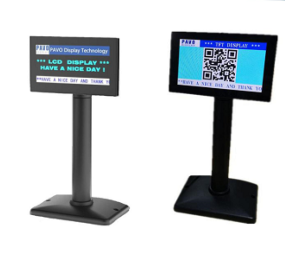 CARAVPOS - Display de cliente LCD de 5 polegadas barato com poste e base para display de cliente do sistema POS