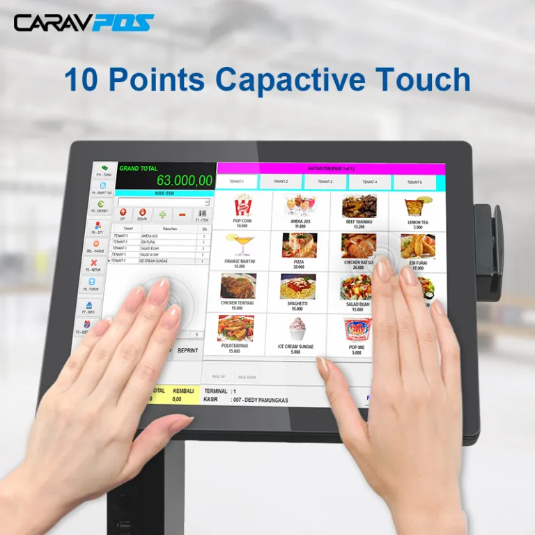 CARAVPOS - Registratore di cassa da 15 pollici Negozio al dettaglio  Terminale touch screen Stampante Pagamento Ristorante Macchina All in One  Pos Systems Più POS Ternial