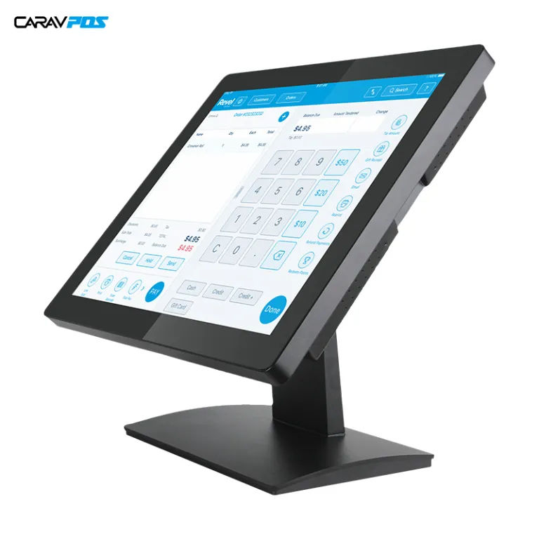 CARAVPOS - 15 pouces Aluminium Touch POS Machine Single Touch POS Noir Tout  en un AIO-1588