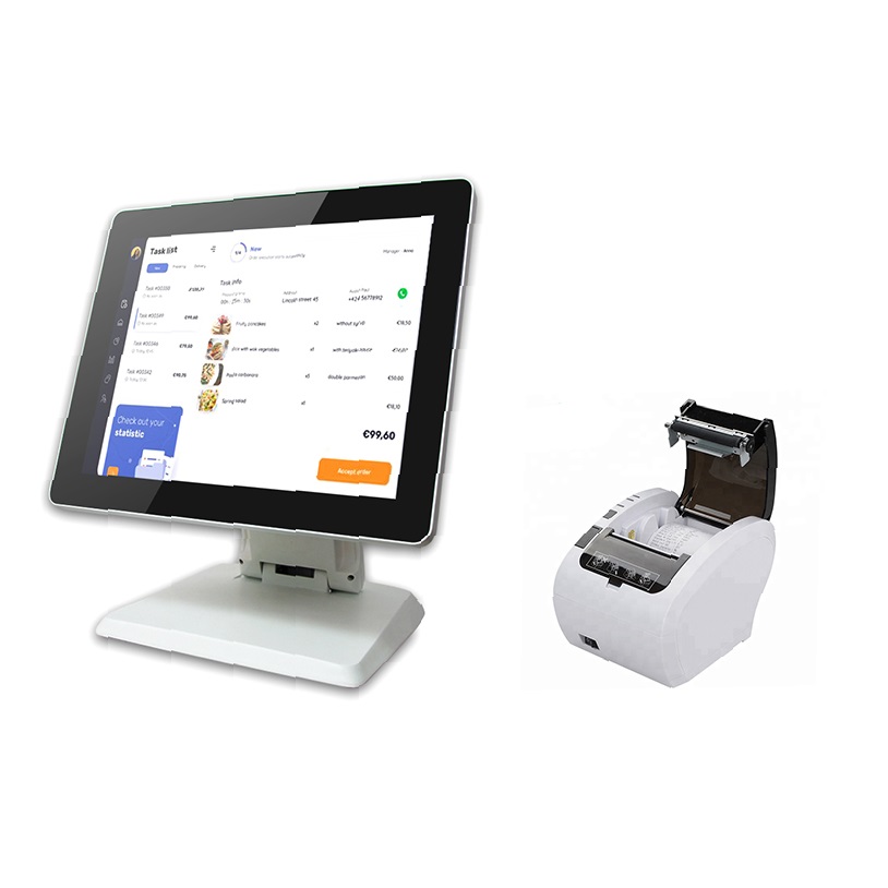 CARAVPOS - Cor Branca Pagamento de Cobrança Eletrônica Pos caja registradora digital All In One Supermercado Sistema Pos Pos Sistema