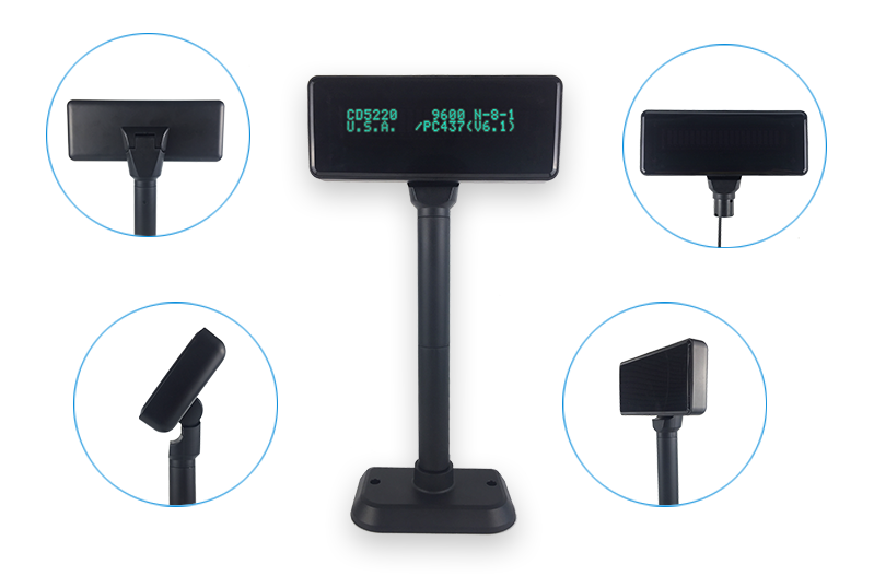 CARAVPOS - Multi-language Pure Flat VFD Pos Customer Display Pole USB ...