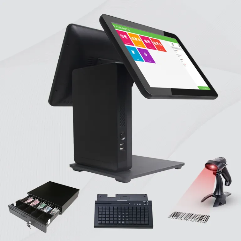 CARAVPOS - Registratore di cassa da 15 pollici Negozio al dettaglio  Terminale touch screen Stampante Pagamento Ristorante