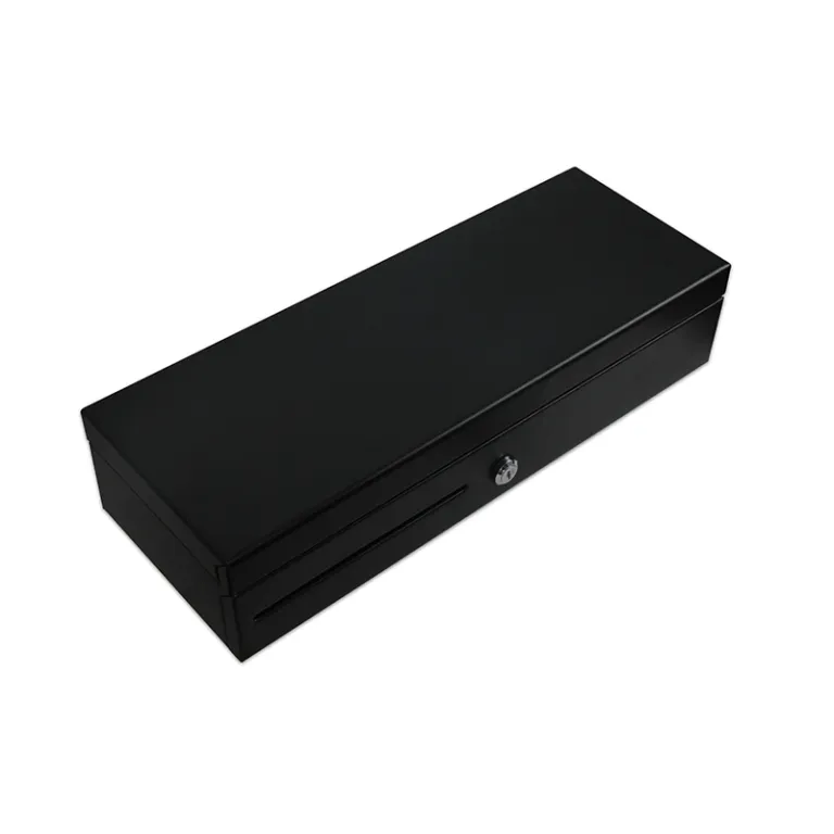 CARAVPOS - Cajón portamonedas negro con tapa abatible mini cajón