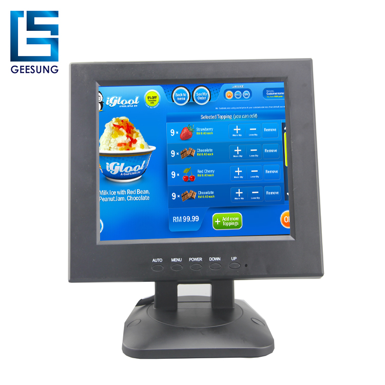 CARAVPOS - Best Seller 10,4 polegadas 4 fios tela sensível ao toque monitor LCD de entrada VGA monitores de tela sensível ao toque