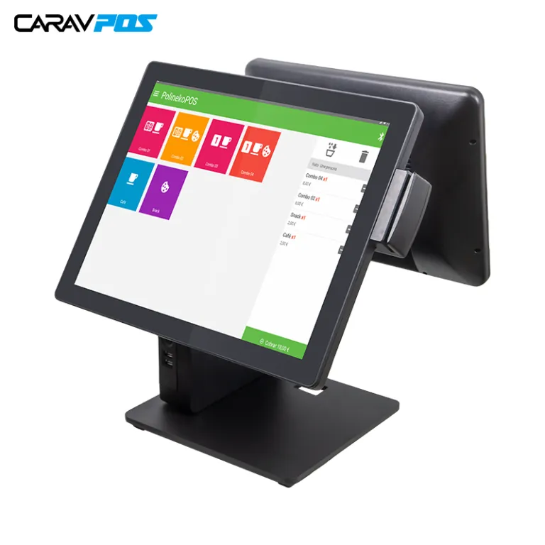 CARAVPOS - Registratore di cassa da 15 pollici Negozio al dettaglio  Terminale touch screen Stampante Pagamento Ristorante Macchina All in One  Pos Systems Più POS Ternial