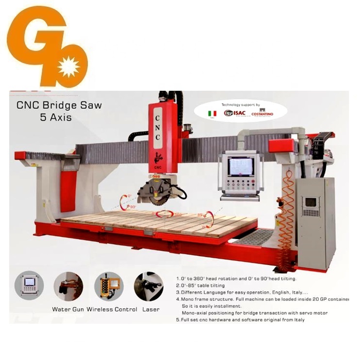 Great Base - 5 axis CNC Granite Marble Bridge Saw Machine Edge cutting ...