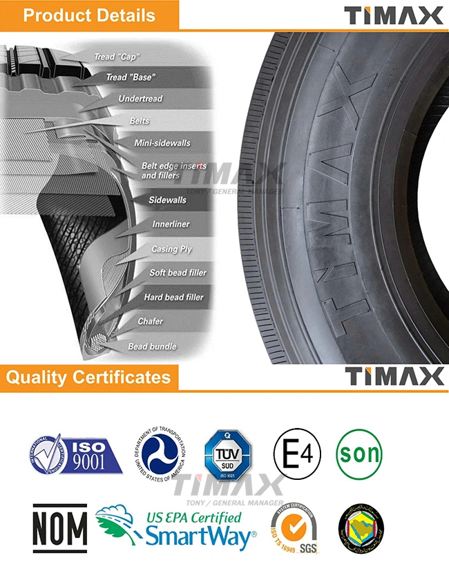 Doupro Brand Chinese Light Truck New Tire 315/80r22.5