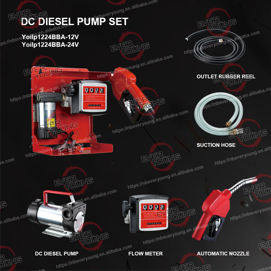 DC Diesel Transfer Pump Kit with CE Fixed Refueling Electric Pump Set with Automatic Gun