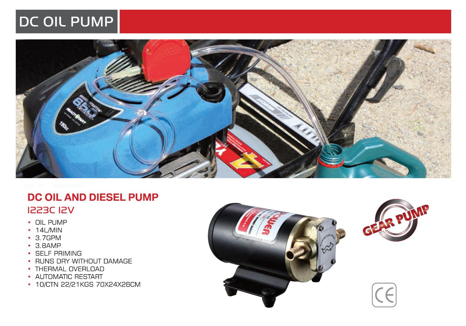 Oil transfer pump 14L/min CE certification gear oil pump