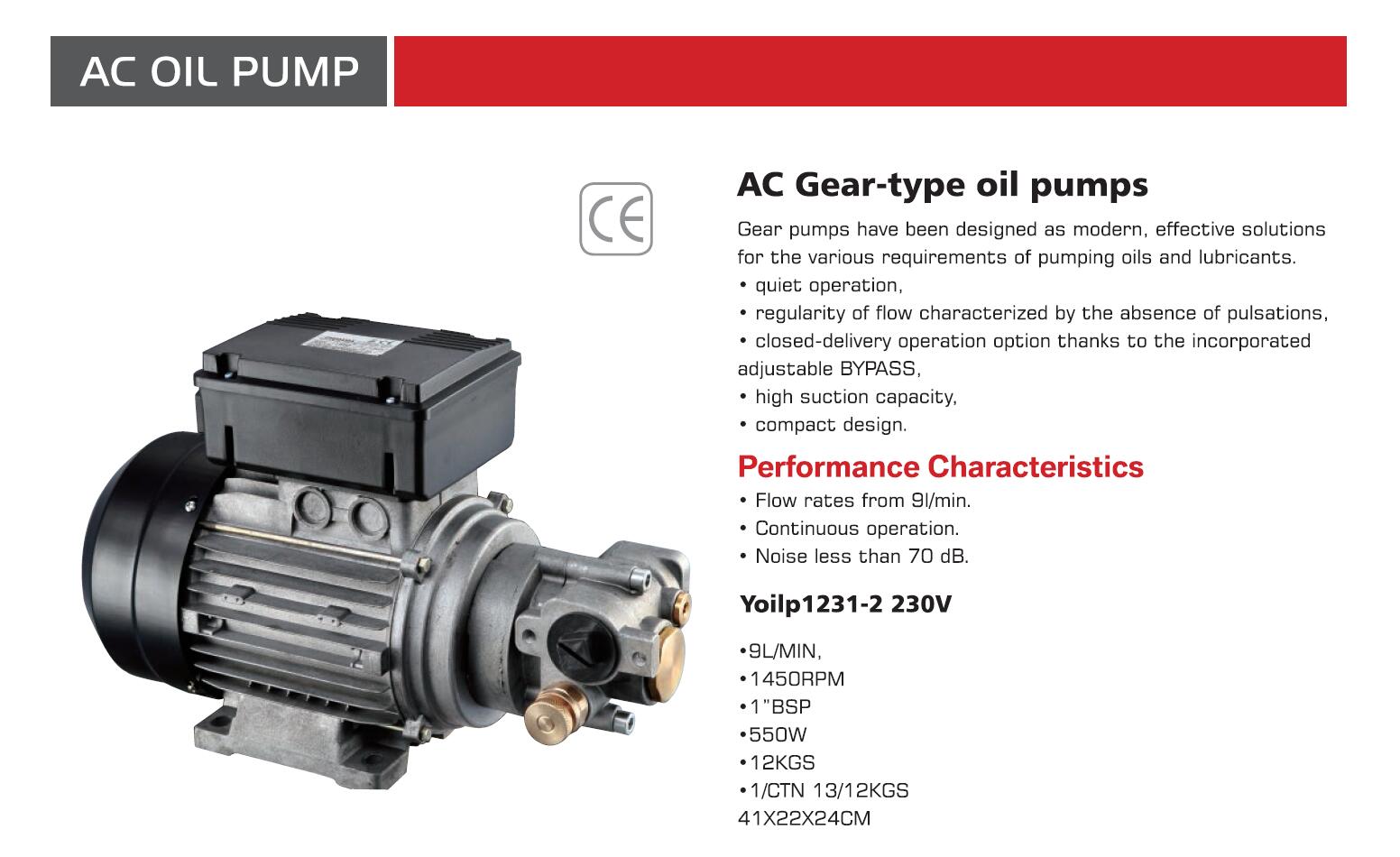 Oil transfer, 9L/min 1"BSP gear pump CE certification oil transfer pump