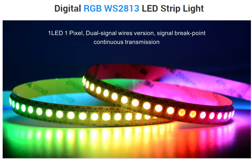 12v waterproof ws2815 gs8208 LC8808 dream color rgb pixel running lighting smart flexible led strip
