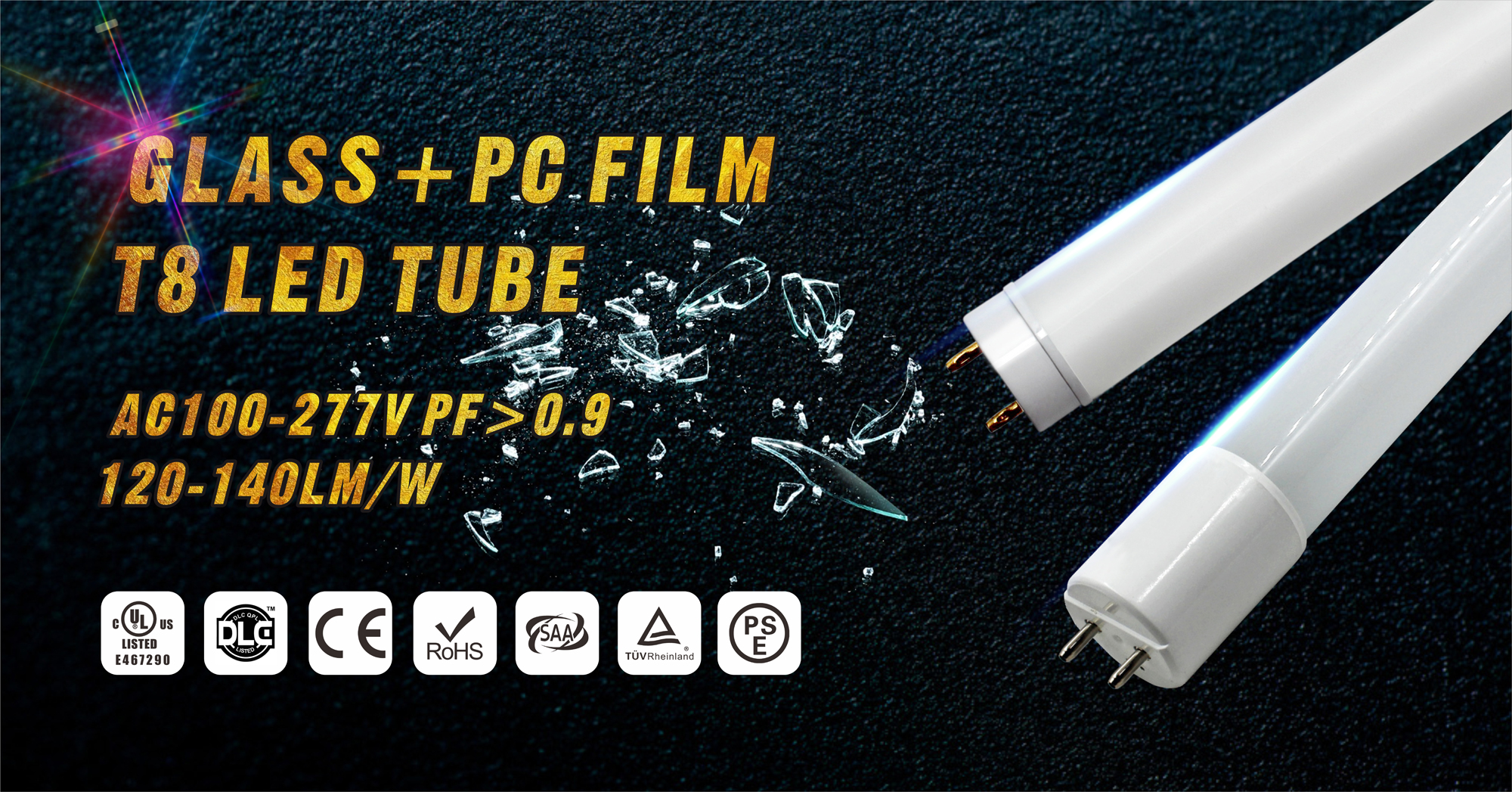 4ft T8 25pcs pack UL listed AC 100-277V 18W 5000K led tube light 25PACK dlc t8