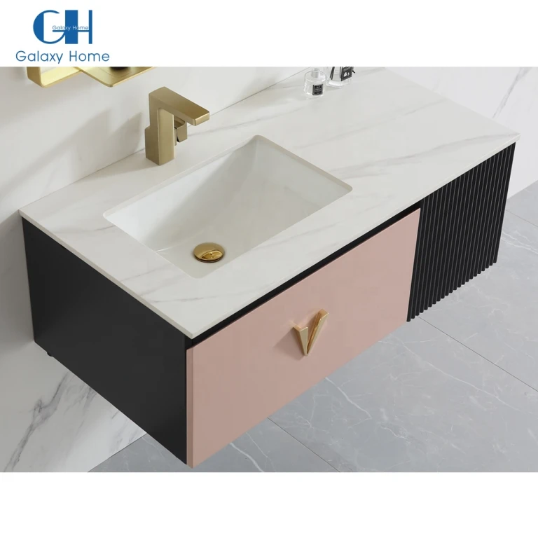 Galaxy Home - Meuble de salle de bain miroir LED cadre doré armoires de  toilette de luxe