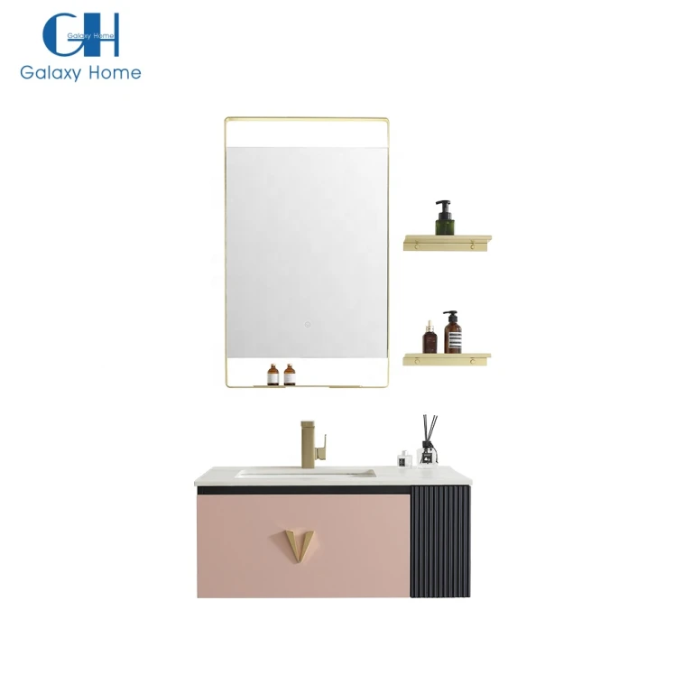 Galaxy Home - Meuble de salle de bain miroir LED cadre doré