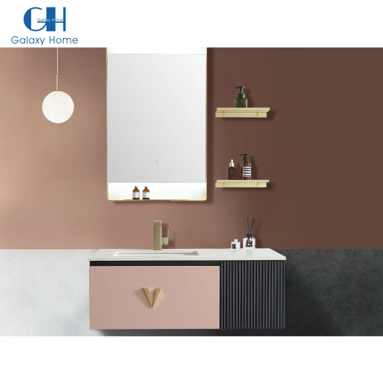Tocador de baño pequeño con lavabo y armario de espejo, tocadores de baño  de madera, tocador de baño moderno, tocadores de baño independientes