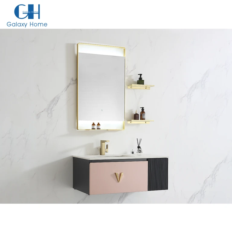 Gabinete con espejo LED, armarios de baño con espejo, luz inteligente  antivaho de 3 colores con estantes, armarios de baño con luces con tiempo