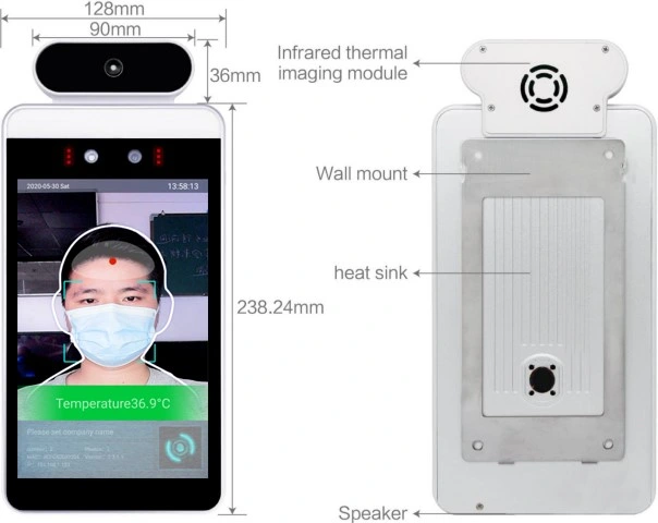 Pass Management Wall-Mounted Module of Temperature Measurement & Face Recognition