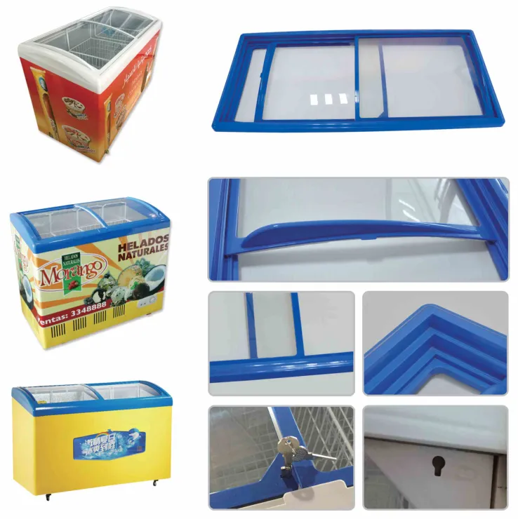SHHAG - Best Seller Porta in vetro curva/scorrevole Congelatore a pozzetto  Coperchio in vetro Porta del congelatore a isola con coperchio scorrevole  in vetro