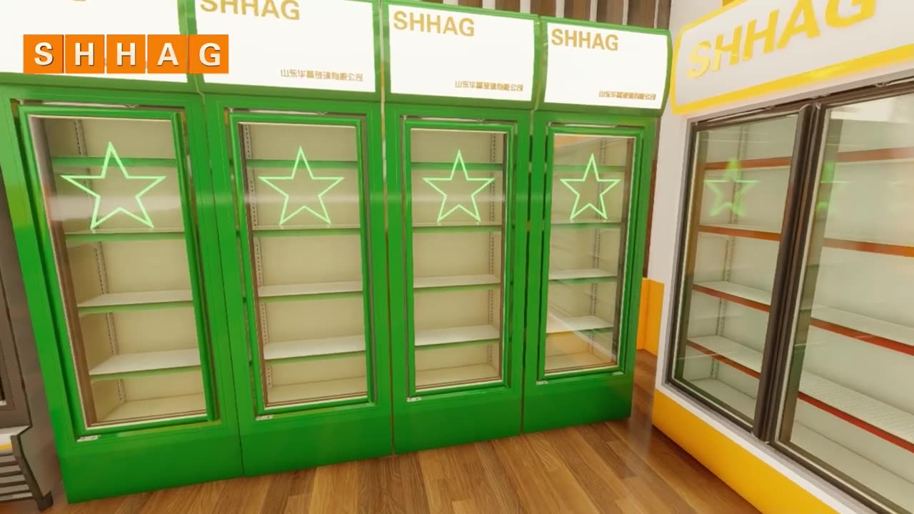 PVC glass door for beverage cooler upright chiller fridge for Shandong, China