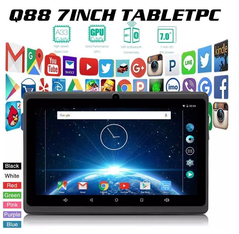 SZTPS - Wifi Kids Tablet pc 7 Inch Android Tablet Quad Core 8GB 1024x600 Screen Children EducationTablet PC With Silicone Case S7