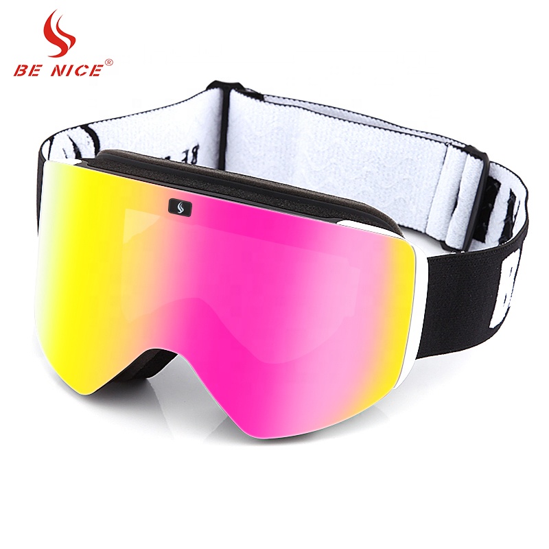 WHALE/BE NICE - Ski & Snowboard Goggles SNOW-5400 with two magnetic  interchangeable lenses, men and women For Adult