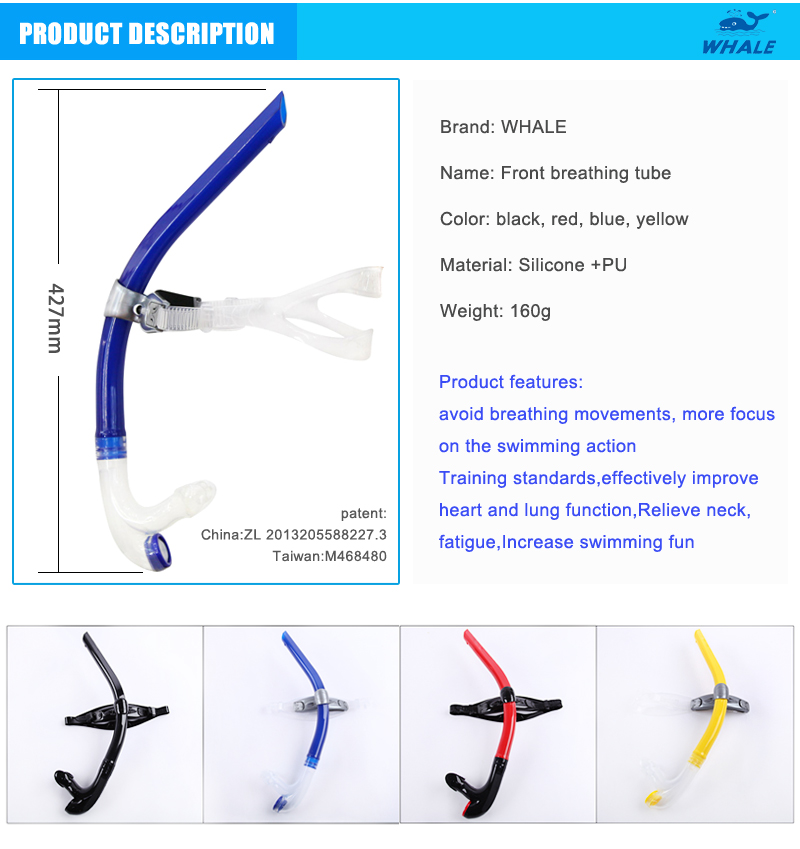 Whale SK-900 one way purge valve swimming training snorkel back exhaust easy to carry diving equipment